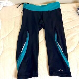 Champion Black and Turquoise Crop Leggings XS
